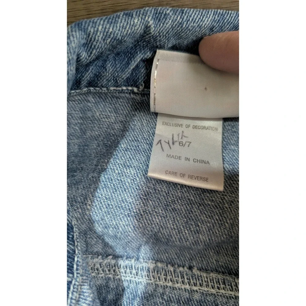 Harley Davidson Kids Denim Jacket Blue Trucker Embroidered‎ Motorcycle Size 6/7
